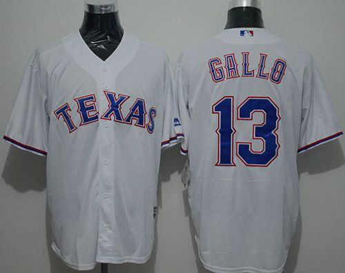Rangers #13 Joey Gallo White New Cool Base Stitched MLB Jersey - Click Image to Close